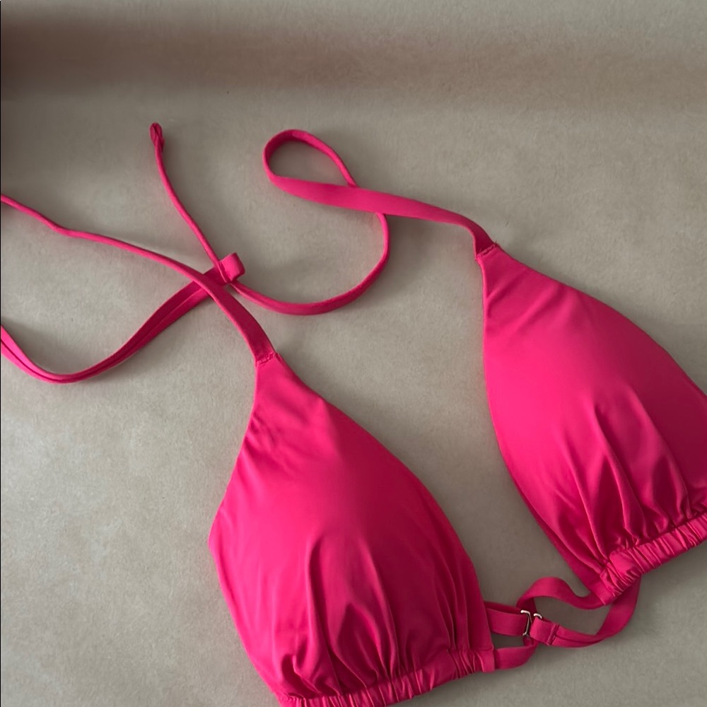 Spanx |  Vibrant Pink triangle Bikini Top medium nwt